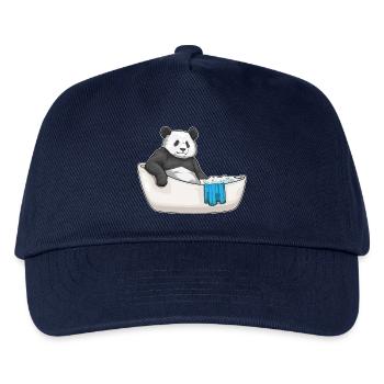 Panda Baden Badewanne - Kinder Basecap - Navy - Vorne