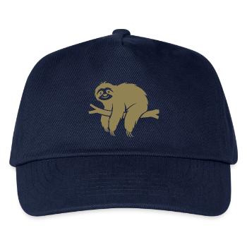 Minimalist sloth relaxing on a branch - Kids’ Baseball Cap - navy - Front