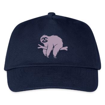 Minimalist sloth relaxing on a branch - Kids’ Baseball Cap - navy - Front