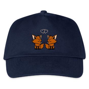 Füchse verliebt - Kinder Basecap - Navy - Vorne