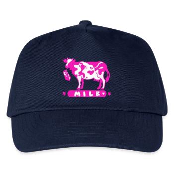 Milk carton pink cow - Kids’ Baseball Cap - navy - Front