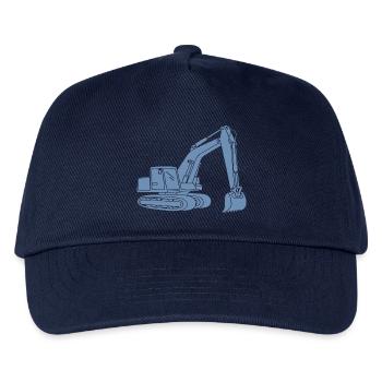 Bagger Silhouette Baugeräteführer Tiefbau - Kinder Basecap - Navy - Vorne