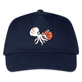 Oktopus Basketball spielen Ball halten Sport Hobby - Kinder Basecap - Navy - Vorne
