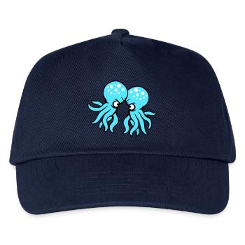 2 Oktopus Freunde Zwei kämpfende Feinde Rivalen - Kinder Basecap - Navy - Vorne