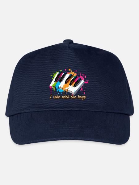 Im Einklang mit den Klavier Tasten - Pianist - Kinder Basecap - Navy
