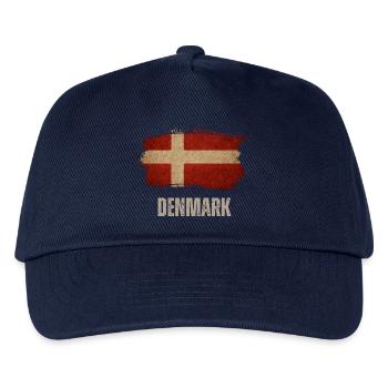 Vintage Dänemark, Dänemark Flagge - Kinder Basecap - Navy - Vorne