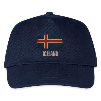 Island Flagge, Vintage Island - Kinder Basecap - Navy - Vorne