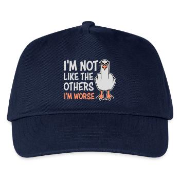 Mittelfinger Möwe Im Not Like The Others I'm Worse - Kinder Basecap - Navy - Vorne