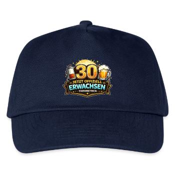 30 Jetzt Offiziell Erwachsen - Kinder Basecap - Navy - Vorne