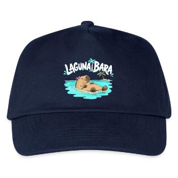 Capybara Lagunabara Sommer Urlaub Meer Tierhumor - Kinder Basecap - Navy - Vorne
