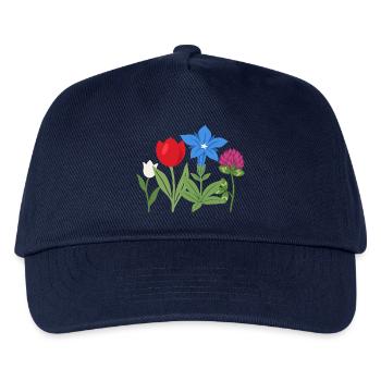 Blumen botanisch Pflanze Illustration - Kinder Basecap - Navy - Vorne