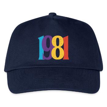Geboren 1981 Geburtstagsgeschenk Geburtstag 81 - Kinder Basecap - Navy - Vorne