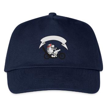 Bikerschaf mit Banner - Kinder Basecap - Navy - Vorne