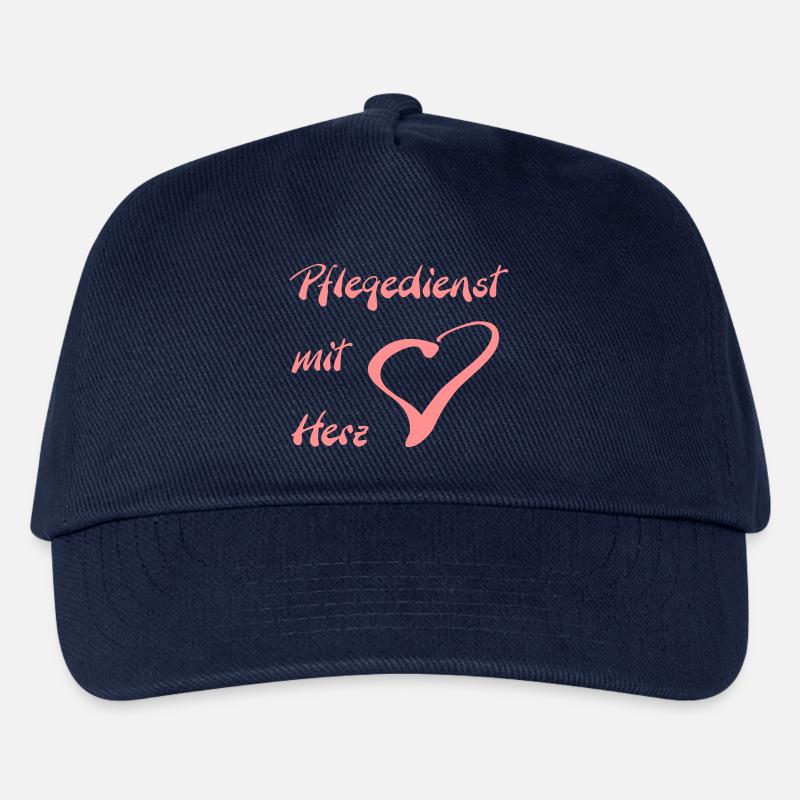 Pflegedienst mit Herz Brust gross - Kinder Basecap - Navy