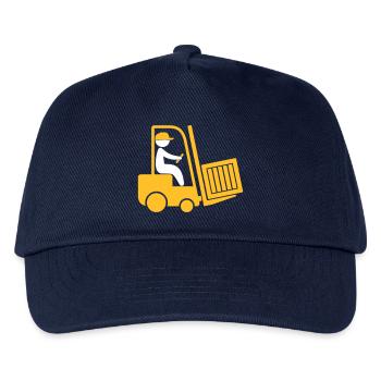 A Forklift Transporting A Box - Kids’ Baseball Cap - navy - Front
