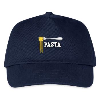 Illustration of Spaghetti with Fork - Kids’ Baseball Cap - navy - Front