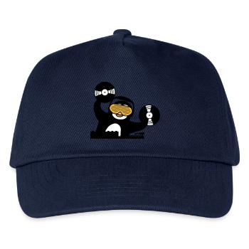 dj musik platte auflegen mischpult club disko ping - Kinder Basecap - Navy - Vorne