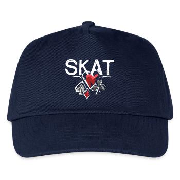 Skat Illustration Game Colors Heart Spades Game - Kids’ Baseball Cap - navy - Front