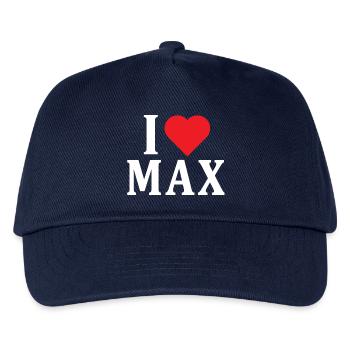 T-Shirt I love Max T-Shirt Geschenkidee - Kinder Basecap - Navy - Vorne