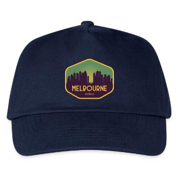 Melbourne Skyline Sonnenuntergang - Kinder Basecap - Navy - Vorne