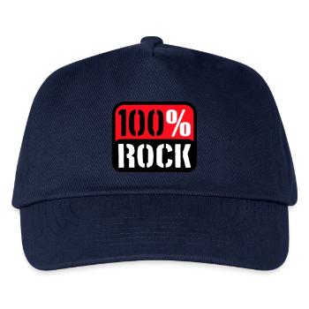 100% Percent Rock Heavy Metal Musique Texte Logo Fun - Casquette de baseball Enfant - marine - Devant