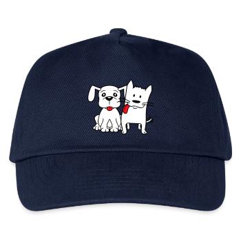 Dog Cat Two Friends Team Kitten 2 Duo Crew - Kids’ Baseball Cap - navy - Front