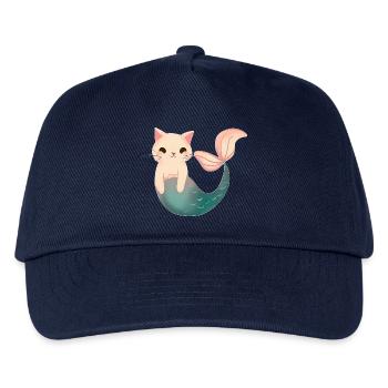 Niedliche Meerjungfrau Katze - Kinder Basecap - Navy - Vorne