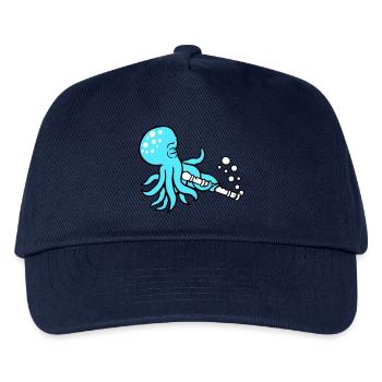 Octopus Flute Music Playing Bubbles Underwater - Kids’ Baseball Cap - navy - Front