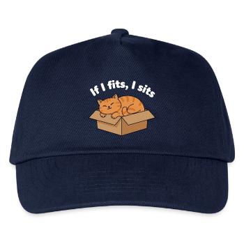 Katzenschnurren im Karton Meme - Kinder Basecap - Navy - Vorne