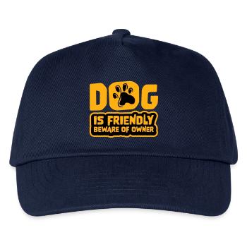 Dog Friendly Beware Owner Warning Humor Protect - Kids’ Baseball Cap - navy - Front