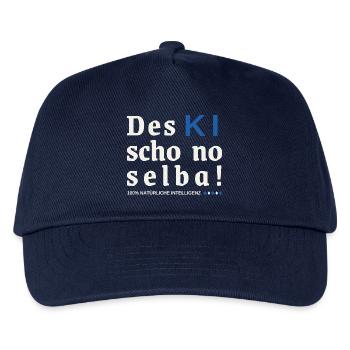 Des KI schon no selba! 100% natürliche Intelligenz - Kinder Basecap - Navy - Vorne