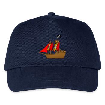 pirate ship boat pirat piratenschiff schiff skull1 - Kinder Basecap - Navy - Vorne