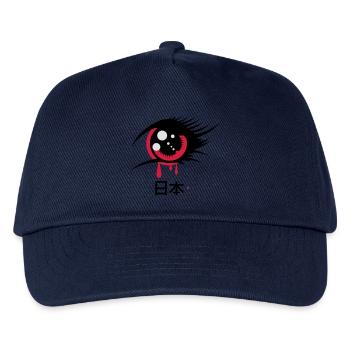 japanisches Anime Auge - Kinder Basecap - Navy - Vorne
