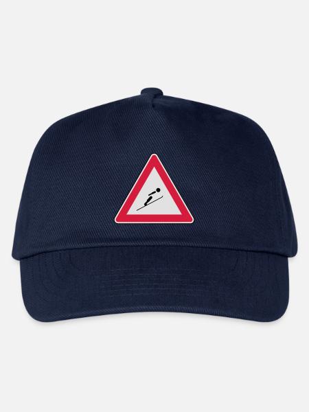 Köpfe einziehen, hier wird mit Ski gesprungen! - Kinder Basecap - Navy