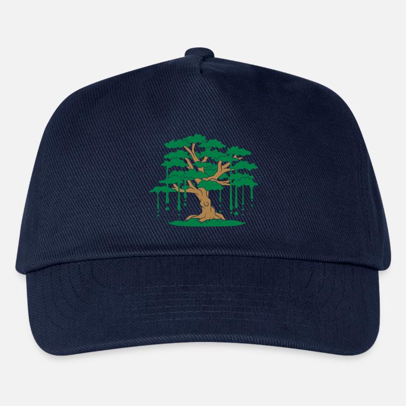 tropfen graffiti wald comic blaetter aeste baum ga - Kinder Basecap - Navy