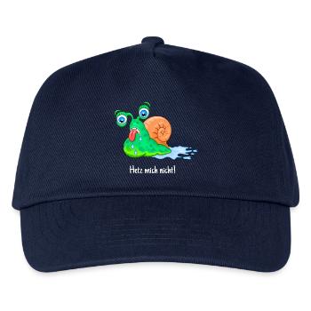 Nicht hetzen, dicke Schnecke, fett, laufen, - Kinder Basecap - Navy - Vorne