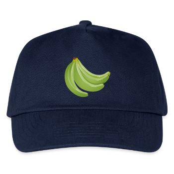 four bright green unripe bananas - Kids’ Baseball Cap - navy - Front