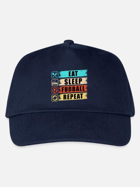 Eat Sleep Fußball Repeat - Kinder Basecap - Navy