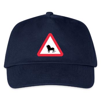 Caution Lion Warning - Kids’ Baseball Cap - navy - Front