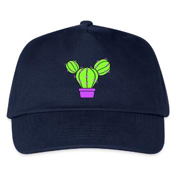 Kleiner Kaktus Stacheln Wüsten Kakteen Blumentopf - Kinder Basecap - Navy - Vorne
