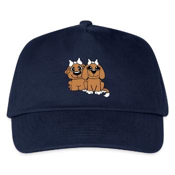 2 Équipe de chiens Deux amis Petites amies Couple Équipage - Casquette de baseball Enfant - marine - Devant