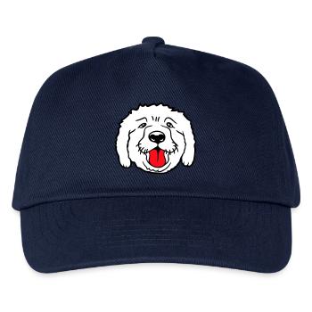 Dear dog sticks out his tongue happily - Kids’ Baseball Cap - navy - Front