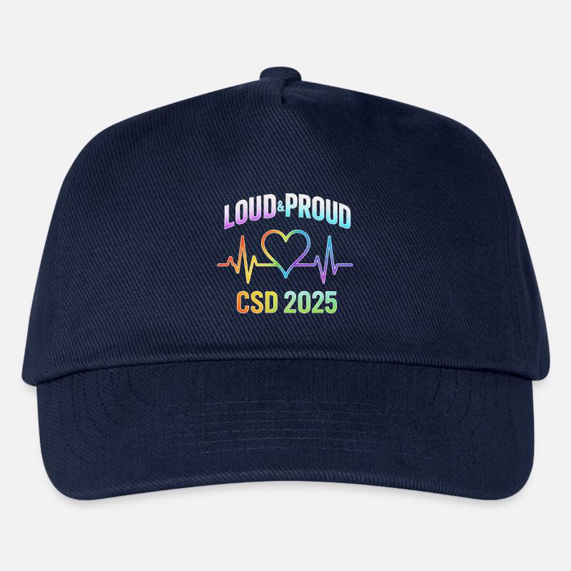 LGBTQ Pride 2025 Herzbeat Design - Kinder Basecap - Navy