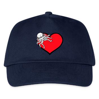 Ich liebe Oktopus Herz I Love Herz Symbol Logo süß - Kinder Basecap - Navy - Vorne