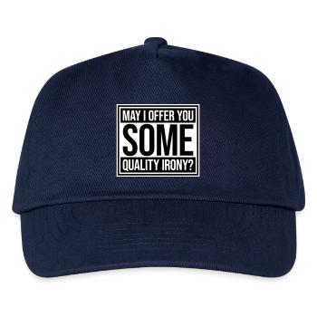 May I Offer You Some Quality Irony Lustiger Spruch - Kids’ Baseball Cap - navy - Front