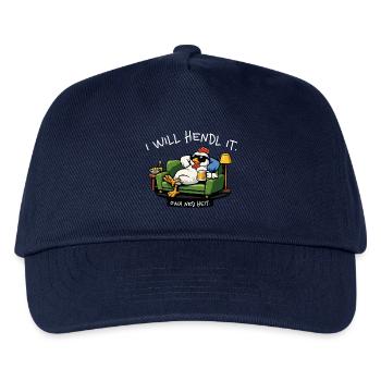 I will hendl it. Owa ned heit. – Dialekt Spruch - Kinder Basecap - Navy - Vorne