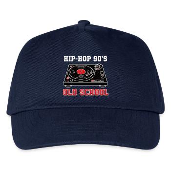 Hip Hop 90er Old School DJ Vinyl - Kinder Basecap - Navy - Vorne