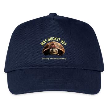 lustige Schildkröte, Was guckst Du?  - Kinder Basecap - Navy - Vorne