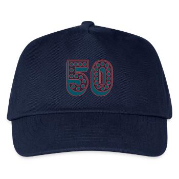 50. 50 JAHRE. 50. JAHRESTAG. 50-JÄHRIGES JUBILÄUM. - Kinder Basecap - Navy - Vorne