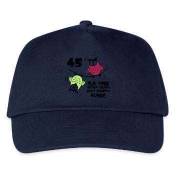 45. Geburtstag - Eulen "na und" - Kinder Basecap - Navy - Vorne
